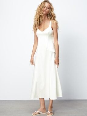 Zara NEW WITH TAGS textured Oyster dress